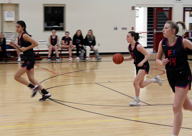The East Jefferson girls basketball Rivals hustle down the court. Courtesy photo